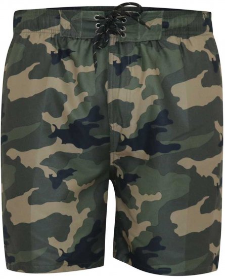 D555 Kody Camo Printed Swimshorts Khaki - Plavky - Plavky - 2XL-12XL