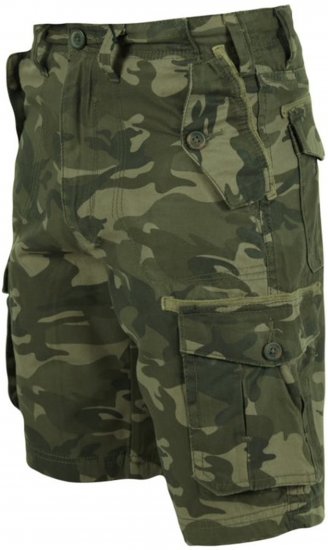D555 Camaro Camo Printed Cargo Shorts Khaki - Šortky - Šortky Nadměrné Velikosti W40-W60