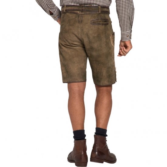 JP1880 Shorts Goat Suede with Belt Buckle Traditional Moss Green - Slavnostní oblečení - Slavnostní oblečení – Oslavujte stylově a pohodlně