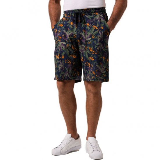 JP1880 Bermuda Shorts Floral All-over Print Navy - Šortky - Šortky Nadměrné Velikosti W40-W60