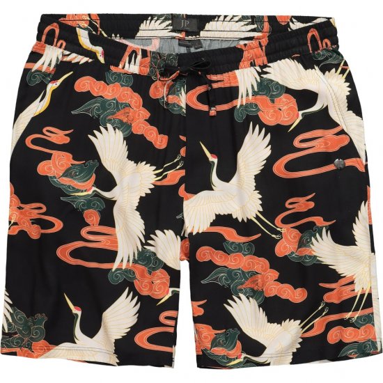 JP1880 Bermuda Shorts Floral All-over Print Black - Šortky - Šortky Nadměrné Velikosti W40-W60