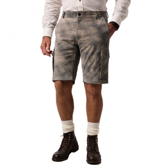 JP1880 Shorts Bermuda Traditional Cowhide Graphite Grey - Šortky - Šortky Nadměrné Velikosti W40-W60