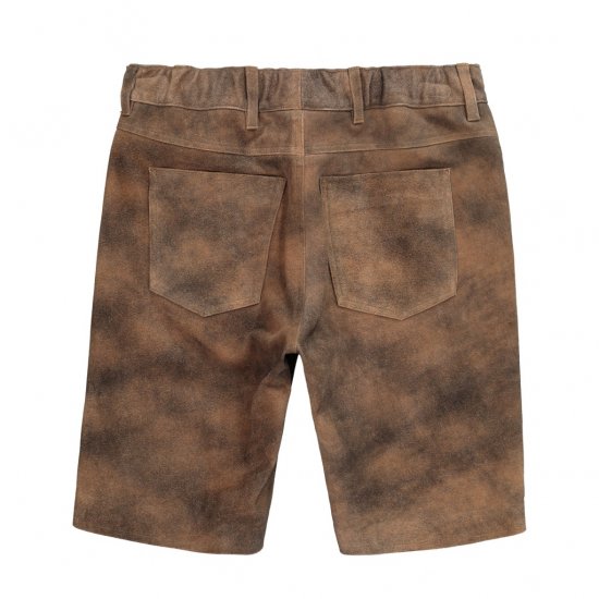 JP1880 Shorts Leather Traditional Cowhide Brown - Šortky - Šortky Nadměrné Velikosti W40-W60
