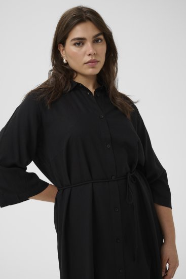 Kaffe Curve Mille Short Shirt Dress Black Deep - Mini šaty - 