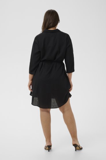 Kaffe Curve Mille Short Shirt Dress Black Deep - Mini šaty - 
