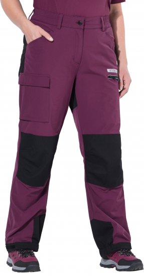Ulla Popken HYPRAR Multifunctional Durable Inset Trekking Pants Dark Cherry Dark Cherry - Džíny & Kalhoty ve Velkých Velikostech – Plus Size - 