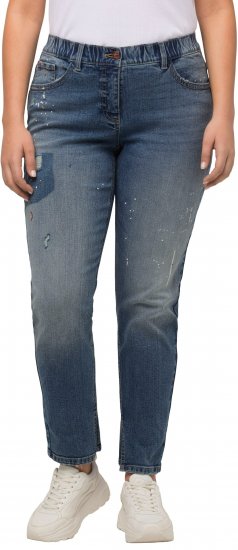Ulla Popken Distressed Stretch Fit Boyfriend Jeans Blue Denim - Džíny & Kalhoty ve Velkých Velikostech – Plus Size - 