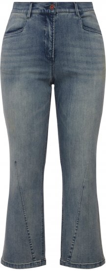 Ulla Popken Splatter Painted Jeans Washed Blue Denim - Džíny & Kalhoty ve Velkých Velikostech – Plus Size - 