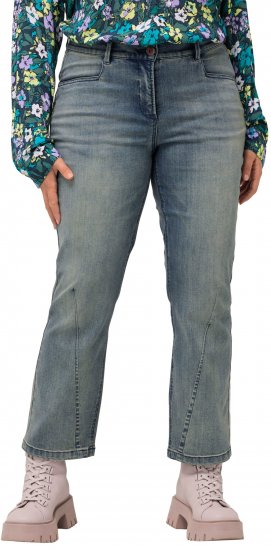 Ulla Popken Splatter Painted Jeans Washed Blue Denim - Džíny & Kalhoty ve Velkých Velikostech – Plus Size - 