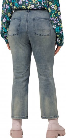 Ulla Popken Splatter Painted Jeans Washed Blue Denim - Džíny & Kalhoty ve Velkých Velikostech – Plus Size - 