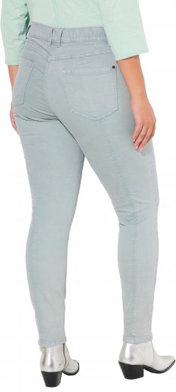 Ulla Popken Slim Leg Light Wash Jeans Light Moss Light Moss Green - Džíny & Kalhoty ve Velkých Velikostech – Plus Size - 