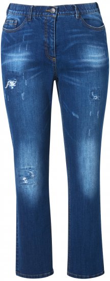 Ulla Popken Lightly Distressed Stretch Fit Jeans Blue Denim - Džíny & Kalhoty ve Velkých Velikostech – Plus Size - 