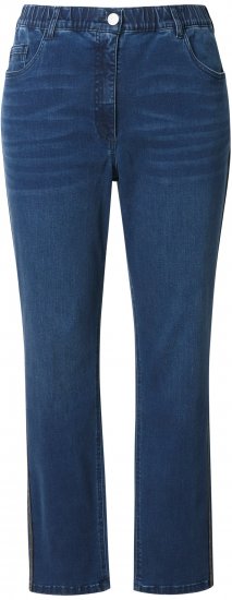 Ulla Popken Rhinestone Seam Stretch Fit Jeans Blue Denim - Džíny & Kalhoty ve Velkých Velikostech – Plus Size - 