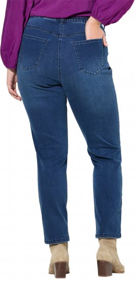 Ulla Popken Splatter Painted Jeans Blue - Džíny & Kalhoty ve Velkých Velikostech – Plus Size - 