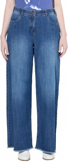 Ulla Popken Extra Wide Leg Stretch Fit Jeans Denim Blue - Džíny & Kalhoty ve Velkých Velikostech – Plus Size - 
