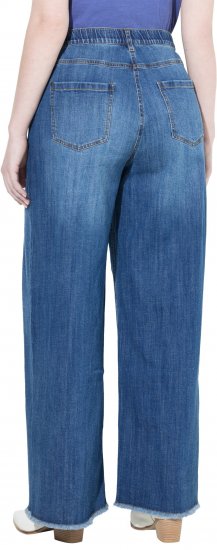 Ulla Popken Extra Wide Leg Stretch Fit Jeans Denim Blue - Džíny & Kalhoty ve Velkých Velikostech – Plus Size - 