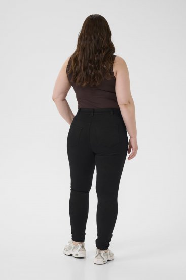 Kaffe Curve Lena Slim Jeans Black Deep - Džíny - 