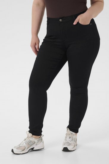 Kaffe Curve Lena Slim Jeans Black Deep - Džíny - 