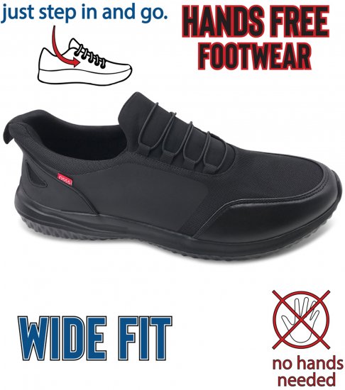 D555 Doncaster Kingsize Hands Free with Faux Laces Black - Tenisky - 