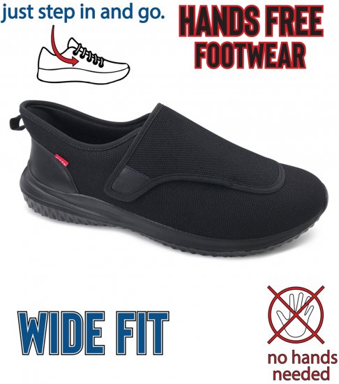 D555 Shelvey Kingsize Open Top Knitted Shoe Black - Tenisky - 