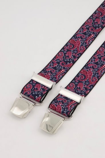 JP1880 Suspenders with Adjustable Length Burgundy Red - Doplňky - 