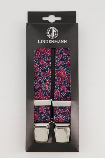 JP1880 Suspenders with Adjustable Length Burgundy Red - Doplňky - 