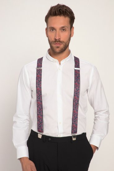 JP1880 Suspenders with Adjustable Length Burgundy Red - Doplňky - 