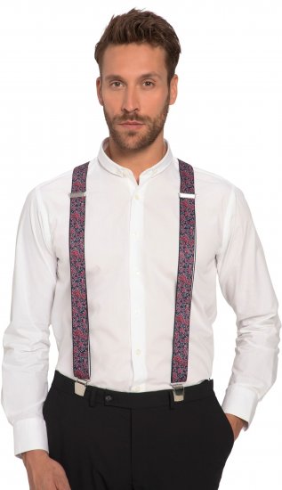 JP1880 Suspenders with Adjustable Length Burgundy Red - Doplňky - 