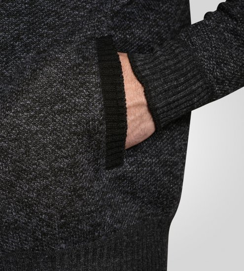 D555 Dereham 2 Knitted Sweater with Zipper Charcoal Marl - Mikiny & mikiny s kapucí - Mikiny & Mikiny s kapucí 2XL-12XL