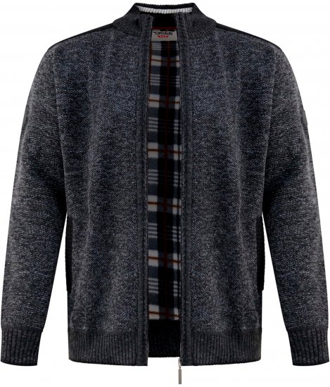 D555 Dereham 2 Knitted Sweater with Zipper Charcoal TALL - TALL mikiny - 