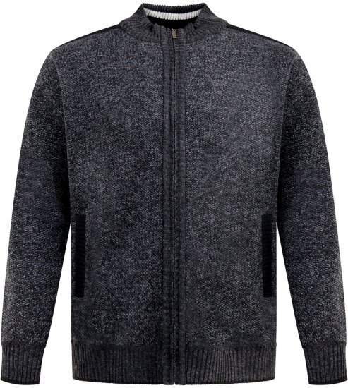 D555 Dereham 2 Knitted Sweater with Zipper Charcoal Marl - Mikiny & mikiny s kapucí - Mikiny & Mikiny s kapucí 2XL-12XL