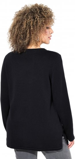 Ulla Popken Sequined Star Rolled Edge Sweater Black - Mikiny & mikiny s kapucí - 