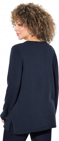 Ulla Popken Sequined Star Rolled Edge Sweater Navy - Mikiny & mikiny s kapucí - 