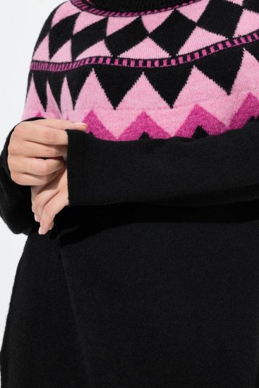 Ulla Popken Neon Alpine Pattern Long Sleeve Turtleneck Sweater Light Pink - Mikiny & mikiny s kapucí - Pohodlné mikiny, hoodie a pleteniny