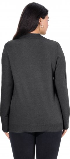 Ulla Popken Long Sleeves Mock Turtleneck Sweater Charcoal Grey Melange - Mikiny & mikiny s kapucí - 