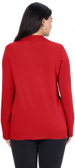 Ulla Popken Long Sleeves Mock Turtleneck Sweater Salsa Red - Mikiny & mikiny s kapucí - 