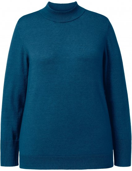 Ulla Popken Long Sleeves Mock Turtleneck Sweater Emerald Green - Mikiny & mikiny s kapucí - 