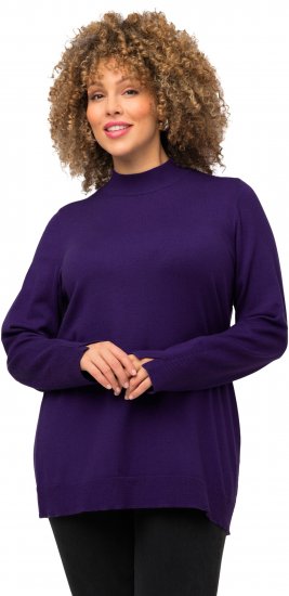 Ulla Popken Long Sleeves Mock Turtleneck Sweater Deep Violet - Mikiny & mikiny s kapucí - 