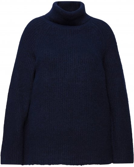 Ulla Popken Ribbed Knit Turtleneck Sweater Navy - Mikiny & mikiny s kapucí - 