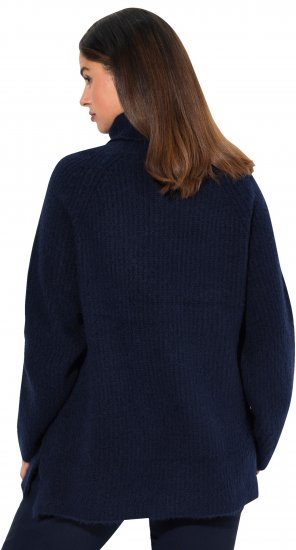 Ulla Popken Ribbed Knit Turtleneck Sweater Navy - Mikiny & mikiny s kapucí - 