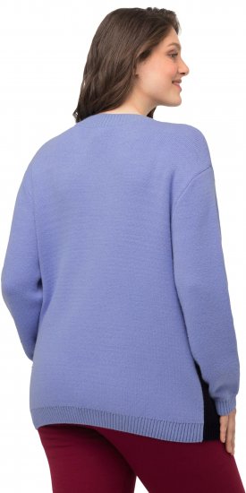 Ulla Popken Long Sleeve Knit Mountain Range Sweater Bright Purple - Mikiny & mikiny s kapucí - 