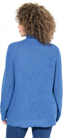 Ulla Popken Cable Knit Long Sleeve Turtleneck Sweater Teal Blue - Mikiny & mikiny s kapucí - 