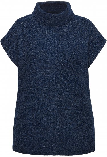 Ulla Popken Cap Sleeve Turtleneck Sweater Blue - Mikiny & mikiny s kapucí - 