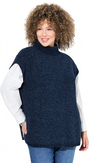 Ulla Popken Cap Sleeve Turtleneck Sweater Blue - Mikiny & mikiny s kapucí - 