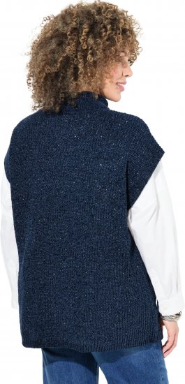 Ulla Popken Cap Sleeve Turtleneck Sweater Blue - Mikiny & mikiny s kapucí - 