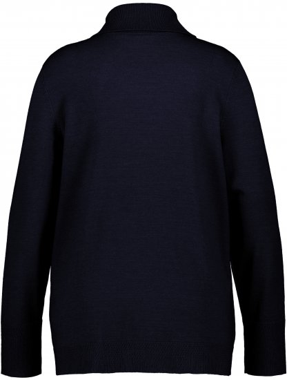 Ulla Popken Turtleneck Ribbed Trim Long Sleeve Sweater Navy - Mikiny & mikiny s kapucí - 