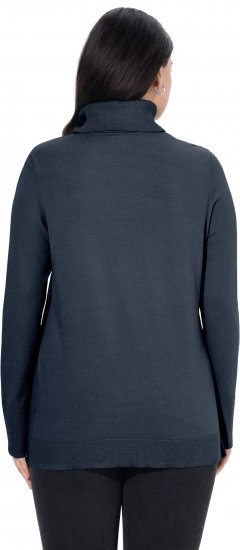 Ulla Popken Turtleneck Ribbed Trim Long Sleeve Sweater Navy - Mikiny & mikiny s kapucí - 