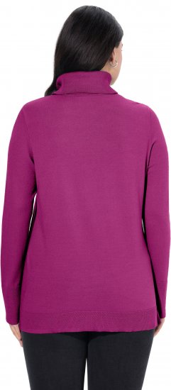 Ulla Popken Turtleneck Ribbed Trim Long Sleeve Sweater Berry - Mikiny & mikiny s kapucí - 