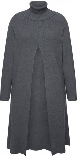 Ulla Popken Long Turtleneck Duster Sweater Graphite Grey - Mikiny & mikiny s kapucí - 