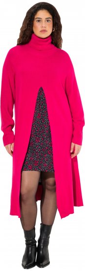Ulla Popken Long Turtleneck Duster Sweater Red Pink - Mikiny & mikiny s kapucí - 